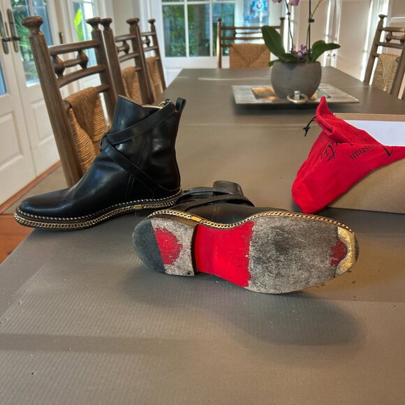 Louboutin Chain Link Shoe Boot, Dark Brown, Size 8 but runs small - Picture 3 of 6